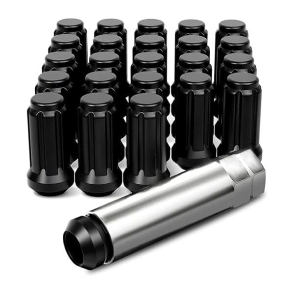 Komplekt Gorilla Tuning Mutter M14x1.5 50mm - võti 6-spline SD (21/22) - 60° koonus - Black