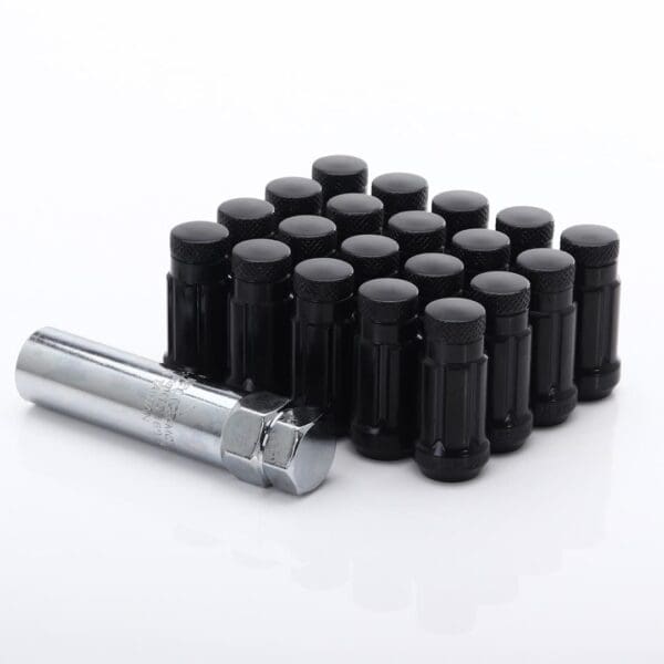 Komplekt JR Wheels JN3 Tuning Mutter M12x1.50 45mm - võti 19/21 - 60° koonus - Black - KINNINE